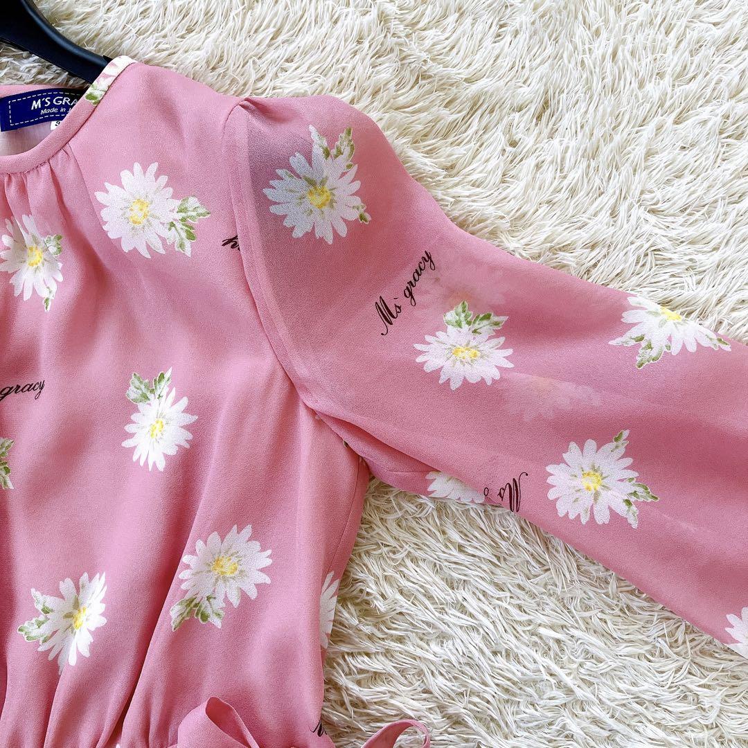 良品✨2022年 エムズグレイシー 花柄シフォンワンピース 36