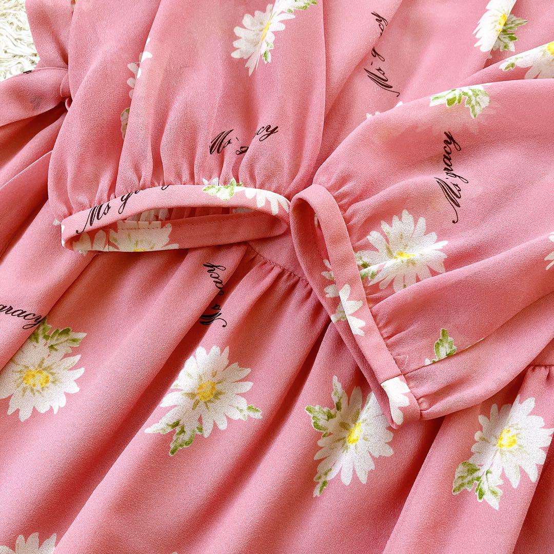 良品✨2022年 エムズグレイシー 花柄シフォンワンピース 36