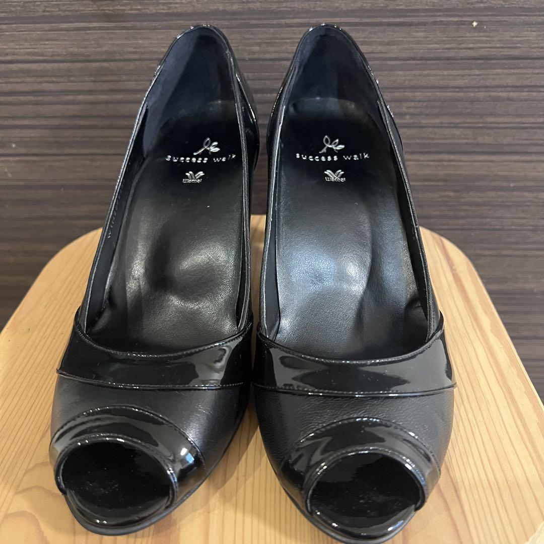 新品未使用 】パンプス エナメル 黒 ワコール サクセスウォーク