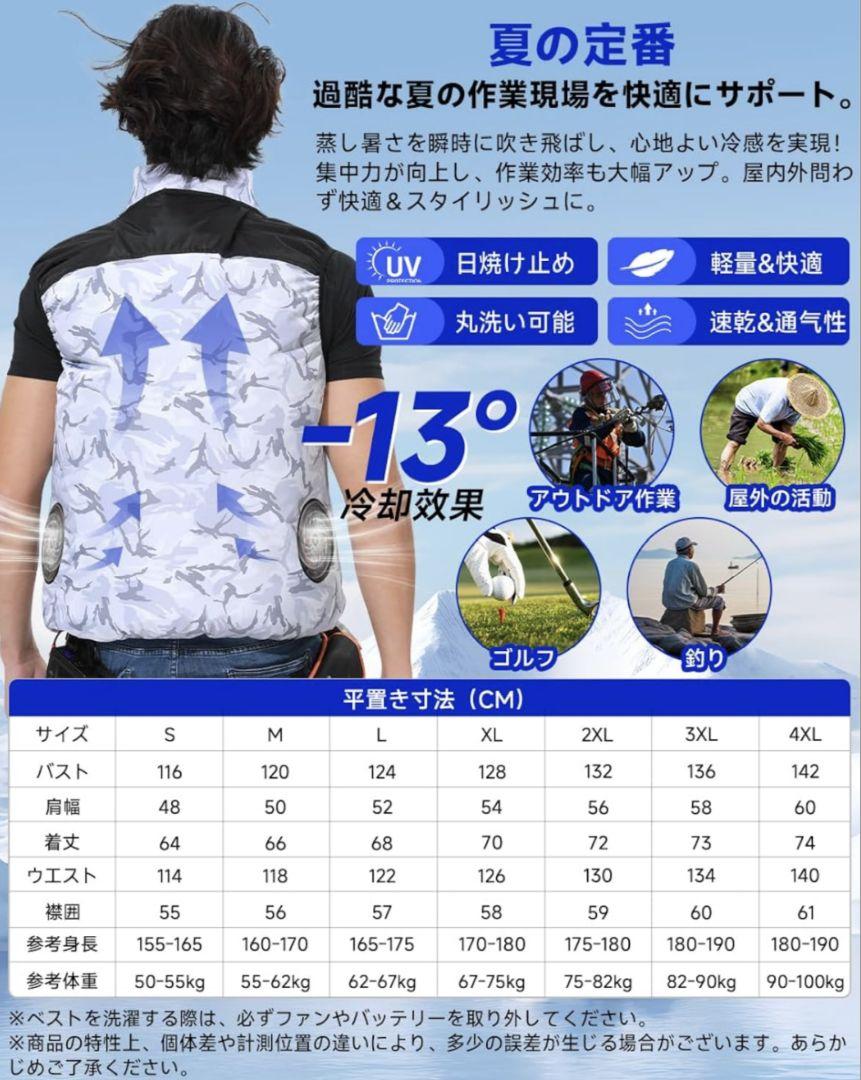 2025年新製品 究極の冷感UVカット 空調服 冷却服 ベスト 通気性 快適作業