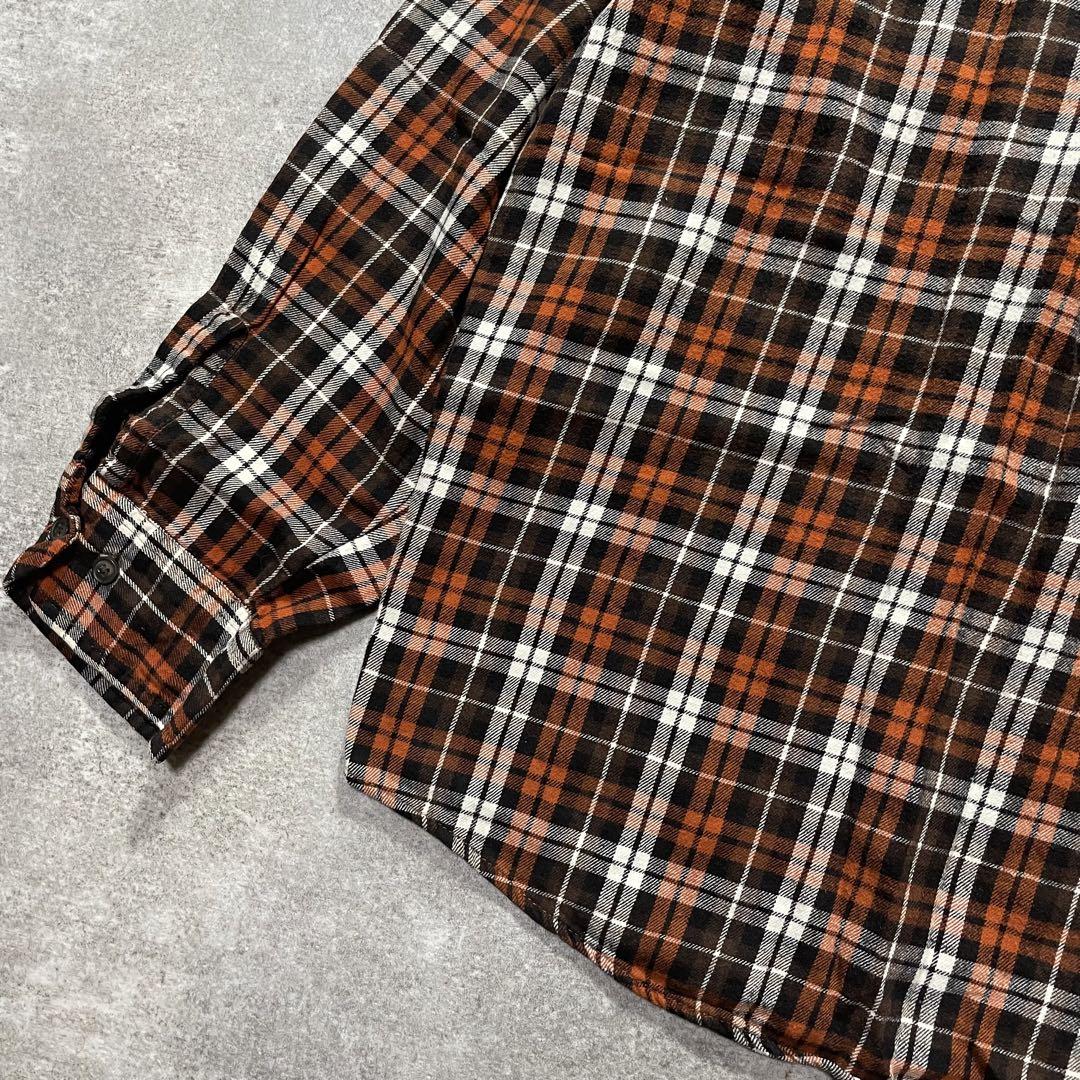 00s ST.JOHN'S BAY XL ネルチェックシャツ ボタンダウン