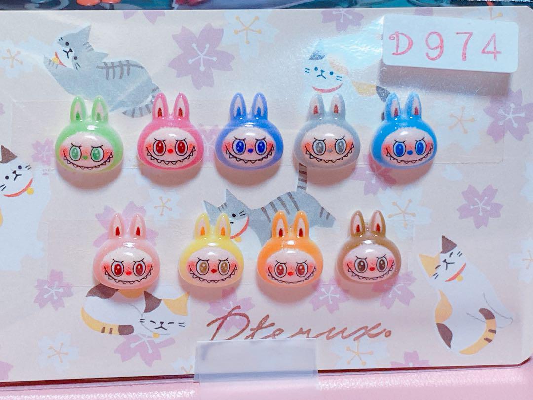 D974ラブブフェイスネイルパーツ 9個 - メルカリ