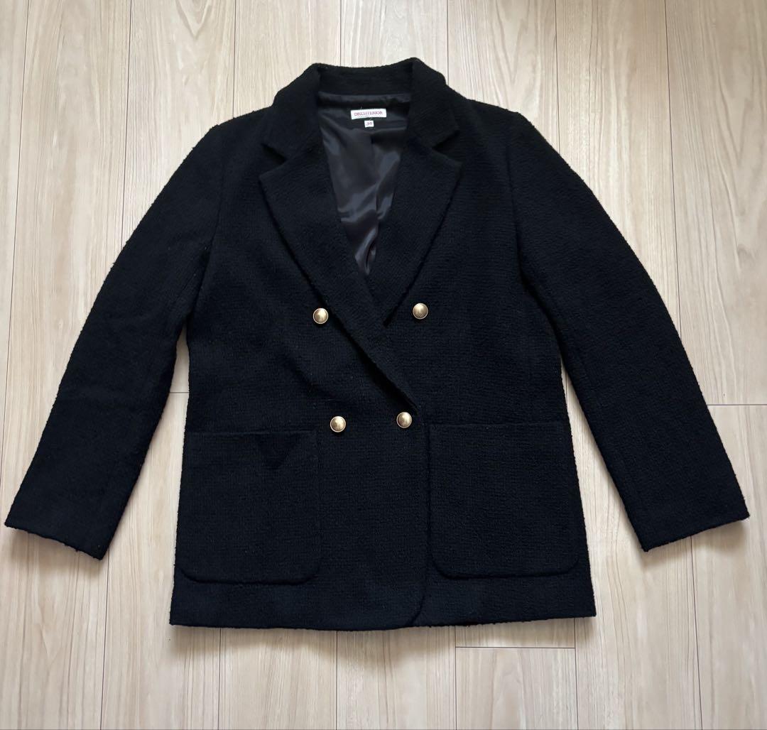 完売ドレステリアdressteriorツイードジャケット38黒IENAイエナ