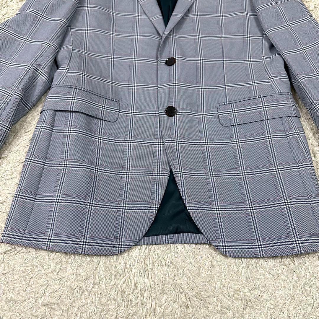 【極美品•XL相当】ZARA セットアップ　ペンチェック　グレー　ラペルピン