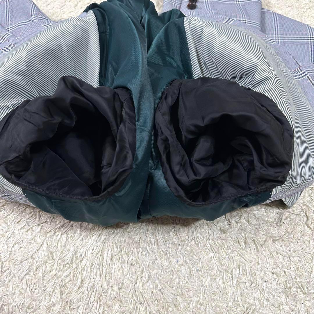 【極美品•XL相当】ZARA セットアップ　ペンチェック　グレー　ラペルピン