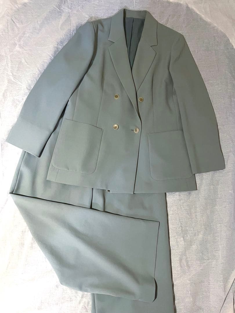 AOKI Oggi セットアップ スーツ ダブル ワイドパンツ ミントグリーン