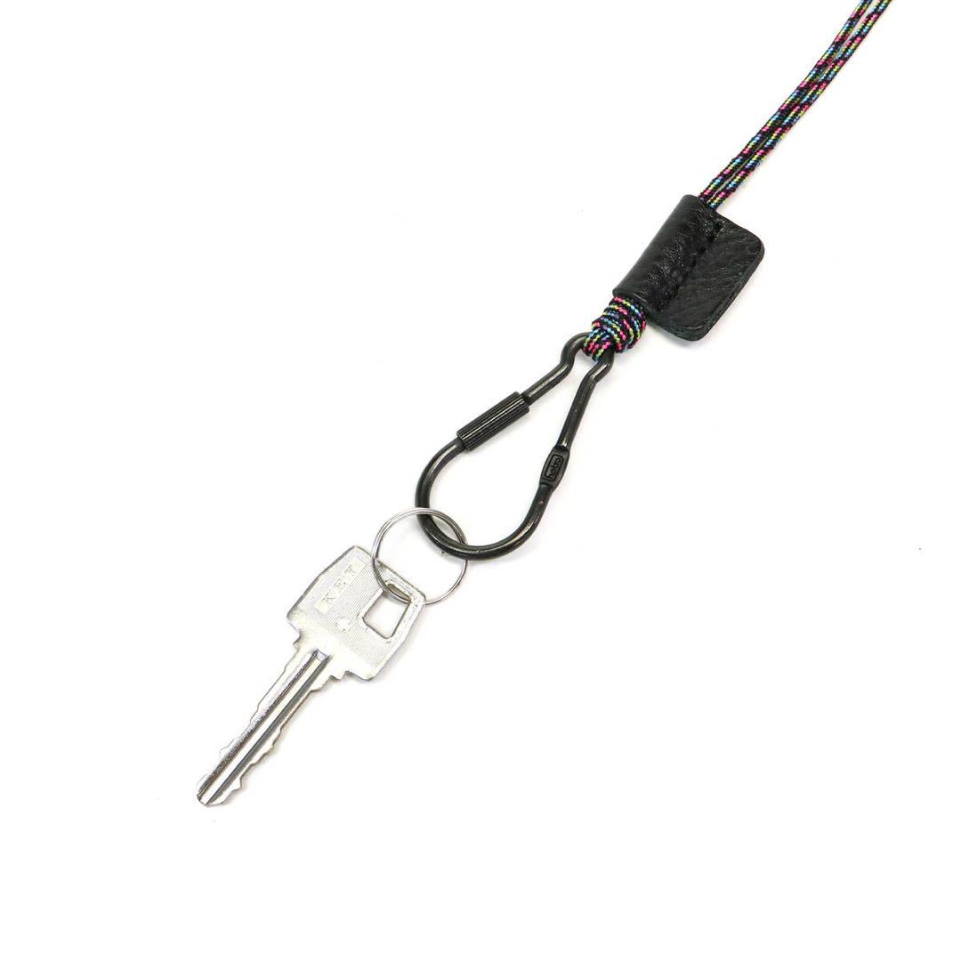 小物 hobo Cow Suede Long Key Ring Black&Beige