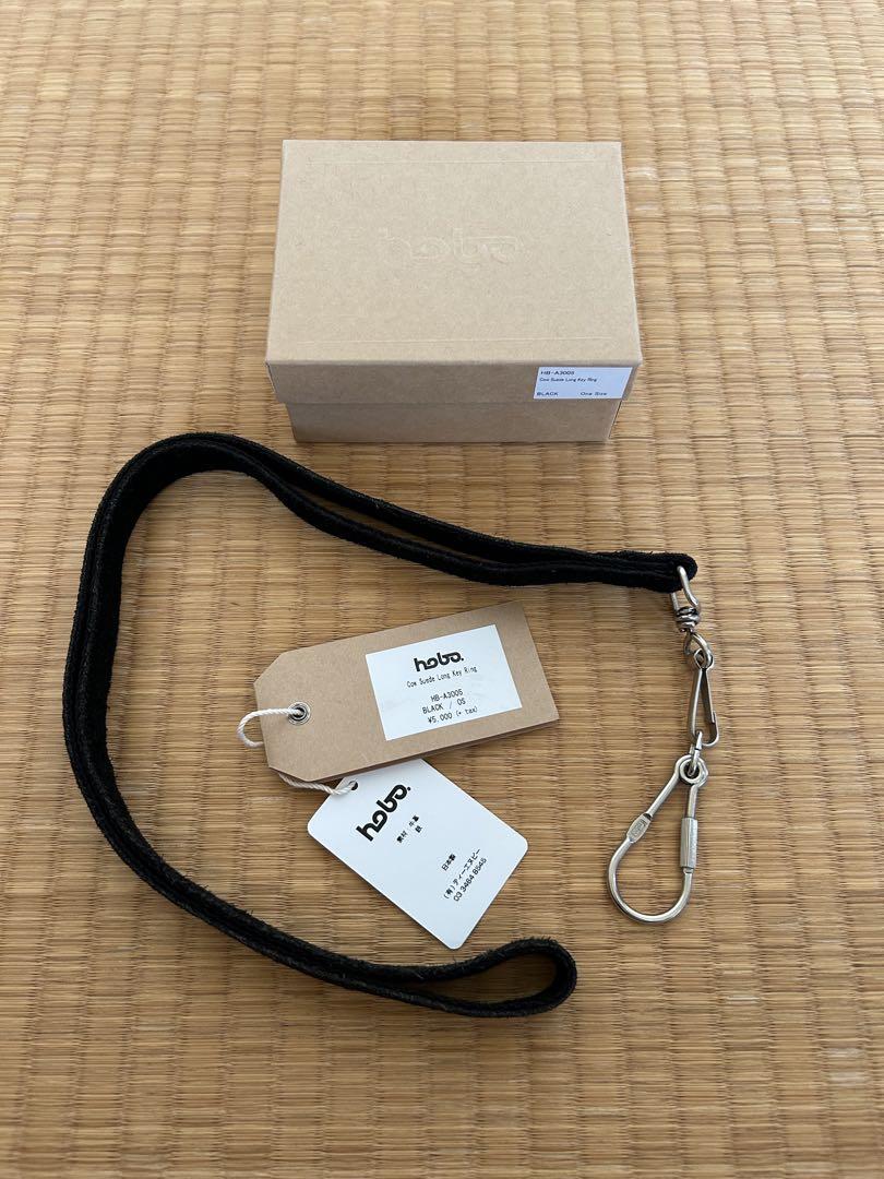 小物 hobo Cow Suede Long Key Ring Black&Beige