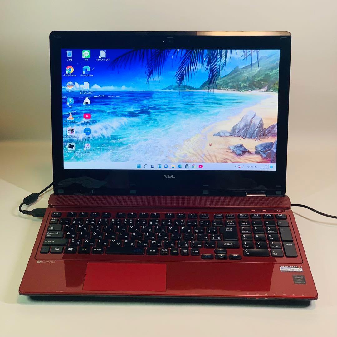 Core i3✨カメラ✨Bluetooth✨SSD✨赤✨NEC✨ノートパソコン