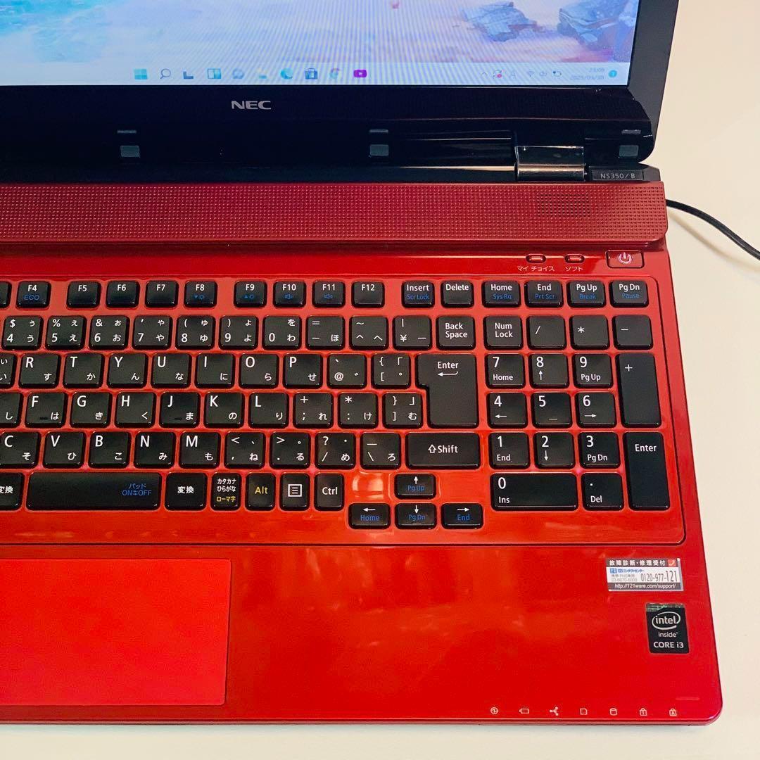 Core i3✨カメラ✨Bluetooth✨SSD✨赤✨NEC✨ノートパソコン