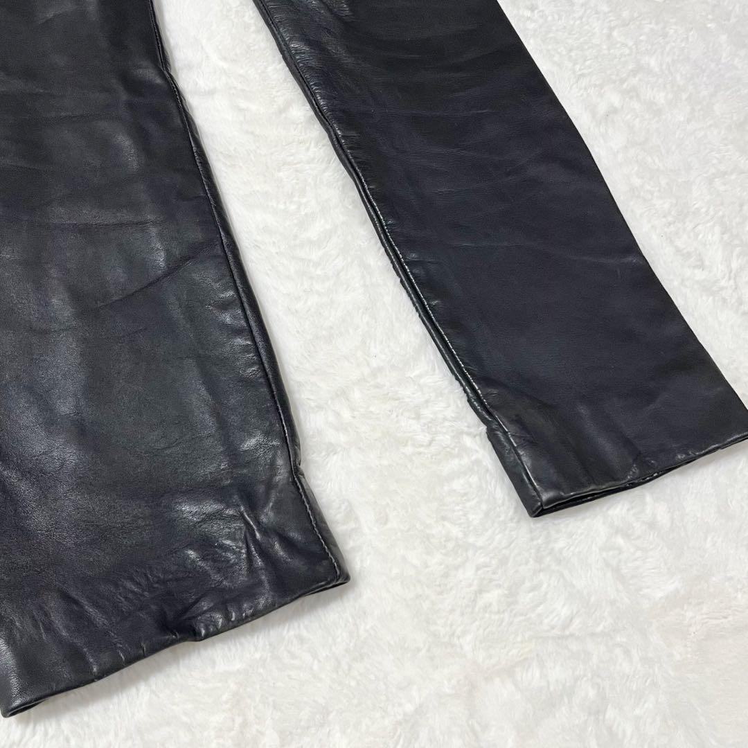 Schott ショット USA製 本革 カウレザー レザーパンツ W32 黒