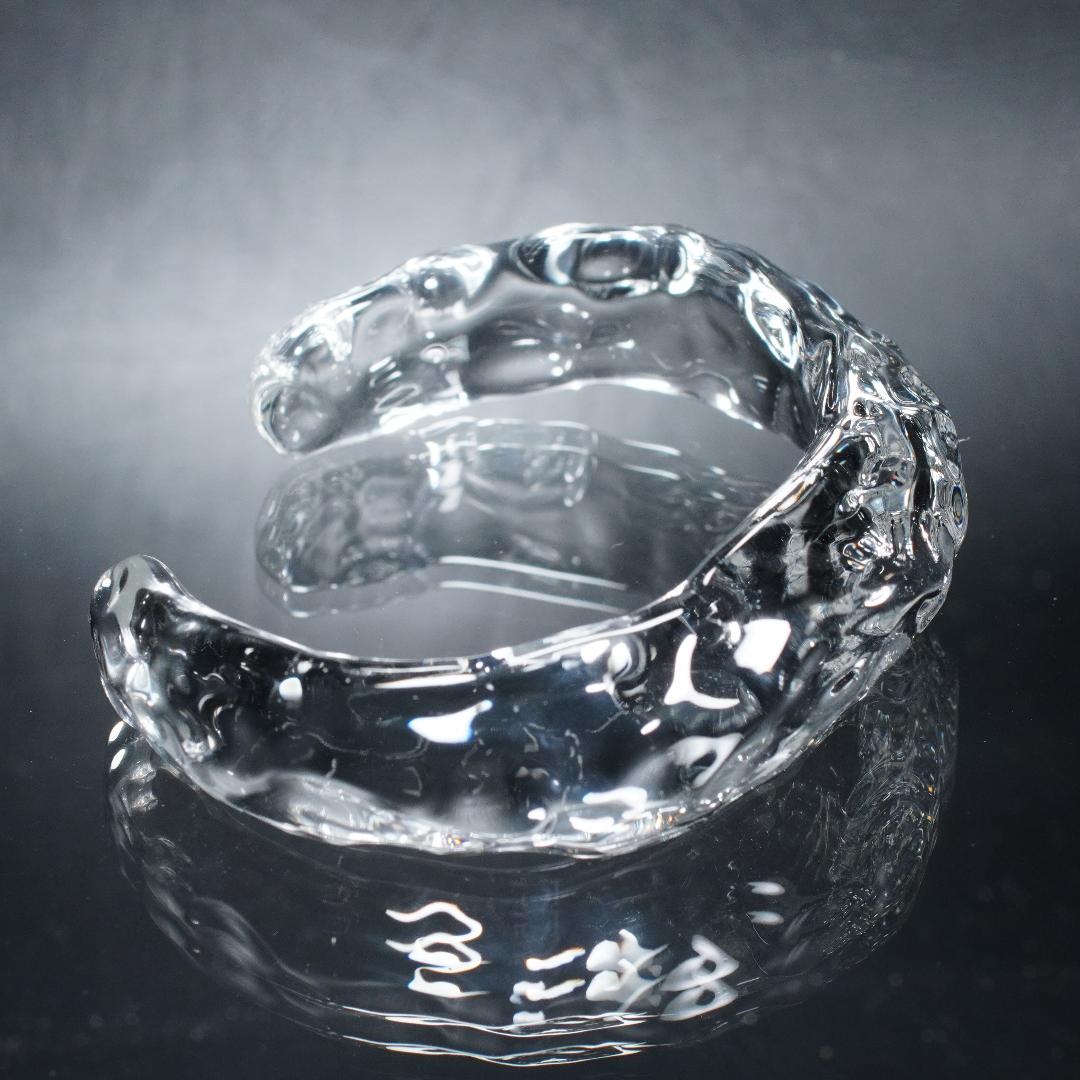ガラスの氷 Clear Glass Bangle Sサイズ No.2028 ガラスの氷 Clear Glass Bangle Sサイズ No.2028