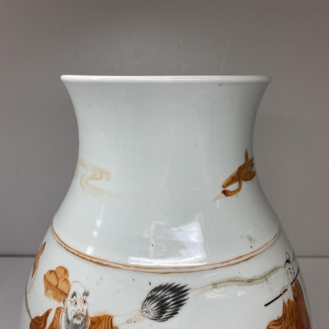 中国清時代　粉彩人物画　花瓶　高さ21.5㎝　タルサ　東な7-0510☆2F 中国清時代 粉彩人物画 花瓶 高さ21.5㎝ タルサ 東な7-