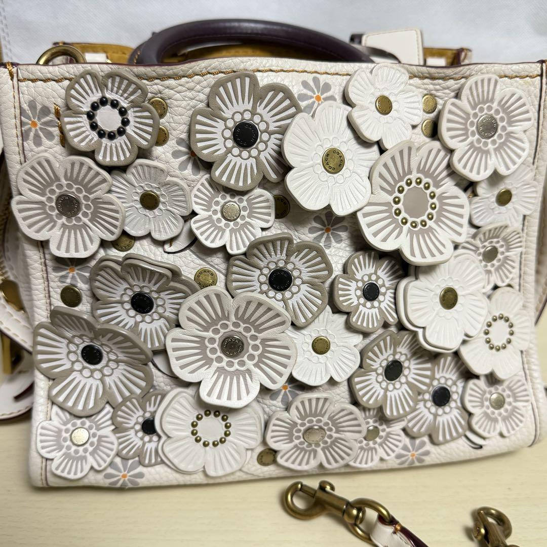 COACHティーローズローグミニバッグショルダーバッグホワイト