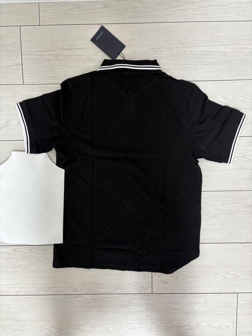 【新品未使用】FRED PERRY フレッドペリー ポロシャツ S 黒×白ライン 新品未使用】FRED PERRY フレッドペリー ポロシャツ S 黒×白ライン