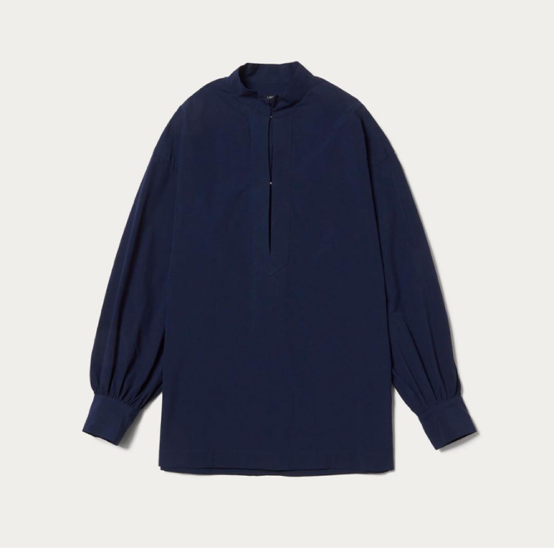 ロエフ スキッパー ブラウス シャツ ネイビー 濃紺 長袖 SIZE LOEFF