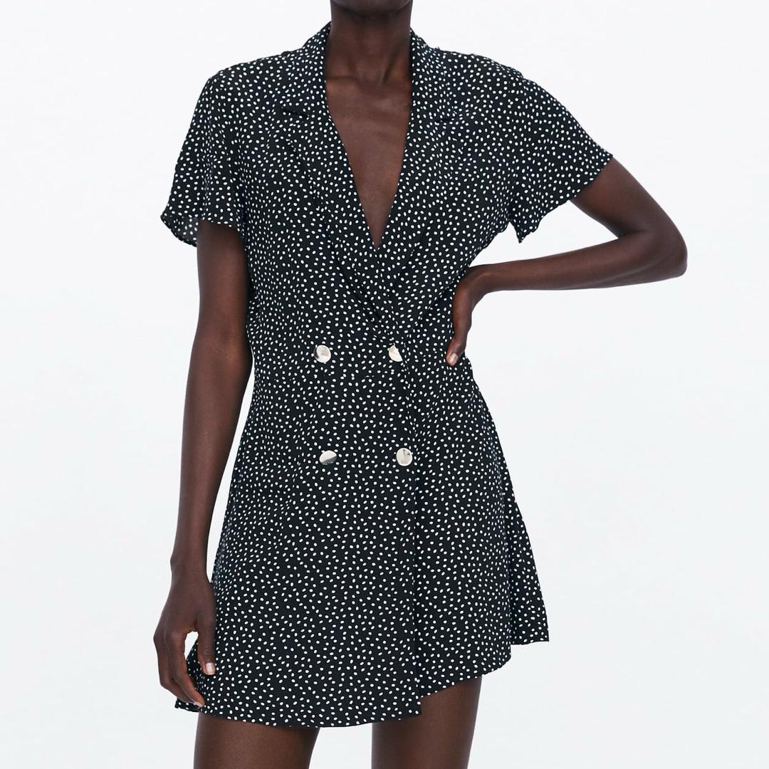 ザラ Zara ドット柄 ミニ ワンピース スカパン 水玉