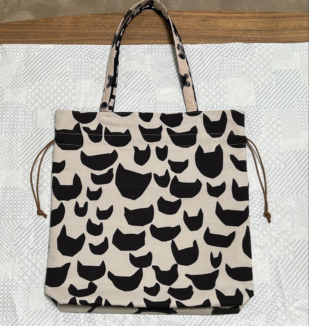 ハンドメイド♡ミナペルホネン♡両面可愛いきんちゃくトート②