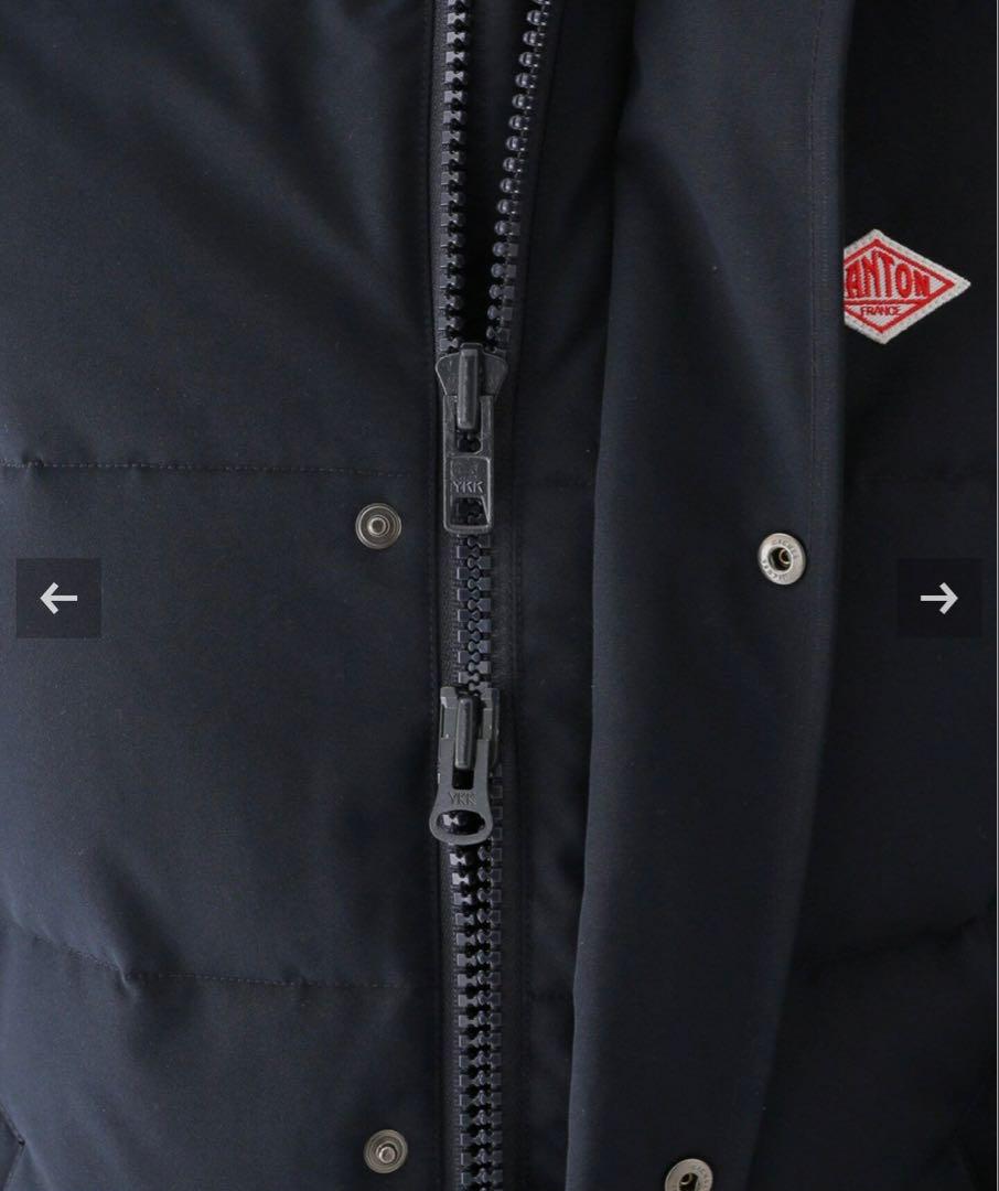 【ほぼ新品】DANTON ダウン ダウンコートリアルファー付き ネイビー 34