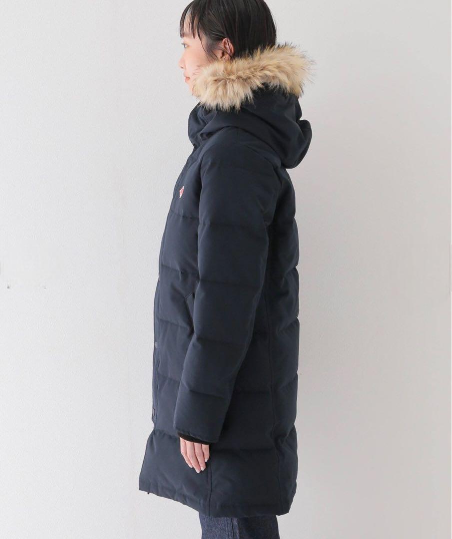 【ほぼ新品】DANTON ダウン ダウンコートリアルファー付き ネイビー 34