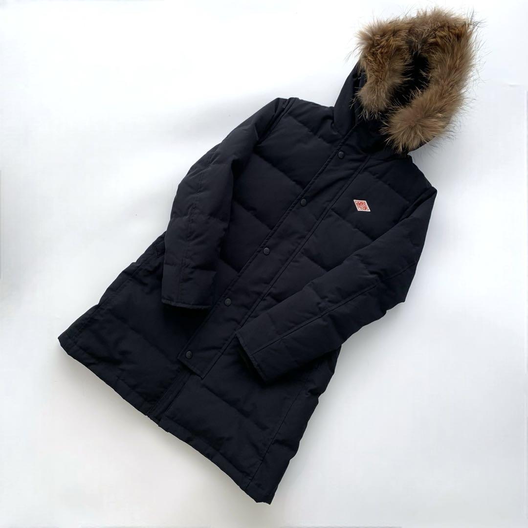 【ほぼ新品】DANTON ダウン ダウンコートリアルファー付き ネイビー 34