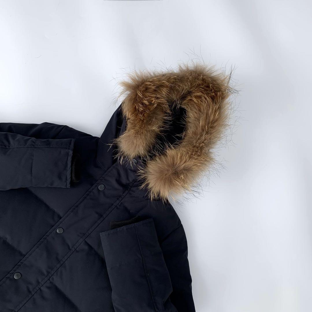 【ほぼ新品】DANTON ダウン ダウンコートリアルファー付き ネイビー 34