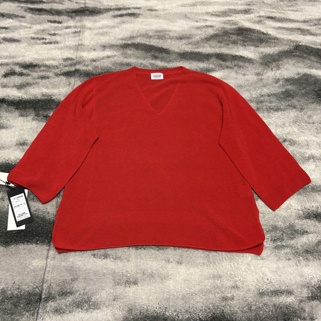 【新品未使用】ALDRIDGE ニット　トップス　半袖　赤　レッド