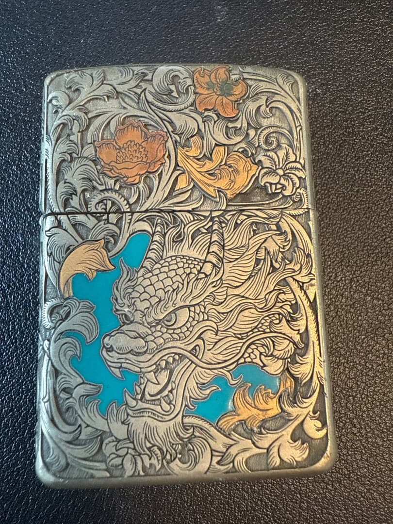 彫刻ライターケース 仏像とドラゴン目立った傷や汚れなし