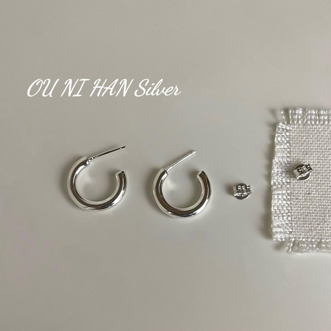 数量限定　高級シルバー925 ビッグシンプルフープピアス　19mm　軽研磨加工 数量限定 高級シルバー925 ビッグシンプルフープピアス 19mm 軽
