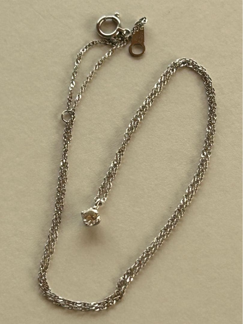 0.206ct 一粒 ダイヤモンド ネックレス プラチナ スクリューチェーン 0.206ct 一粒 ダイヤモンド ネックレス プラチナ スクリューチェーン