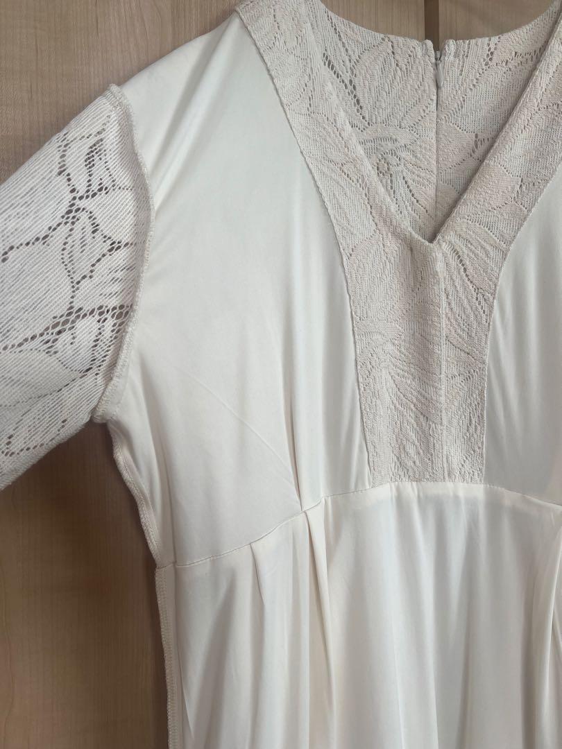 ワンピース CLANE CURTAIN LACE FLARE CUFF ONE PIECE