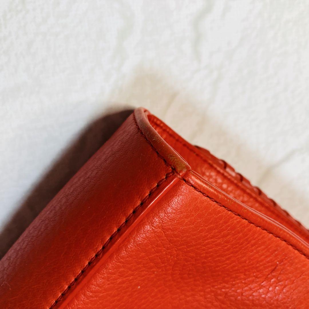 Tory Burch レザー ショルダーバッグ　朱色