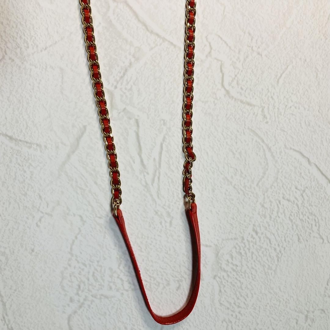 Tory Burch レザー ショルダーバッグ　朱色
