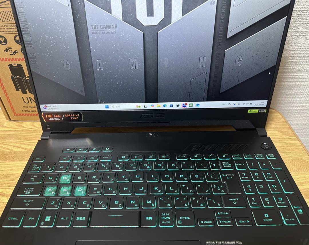 未使用に近い　ASUS ゲーミングノート　Ryzen 7 RTX4050