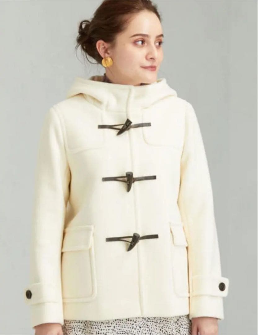 美品!グリーンレーベルリラクシング ショート ダッフルコート