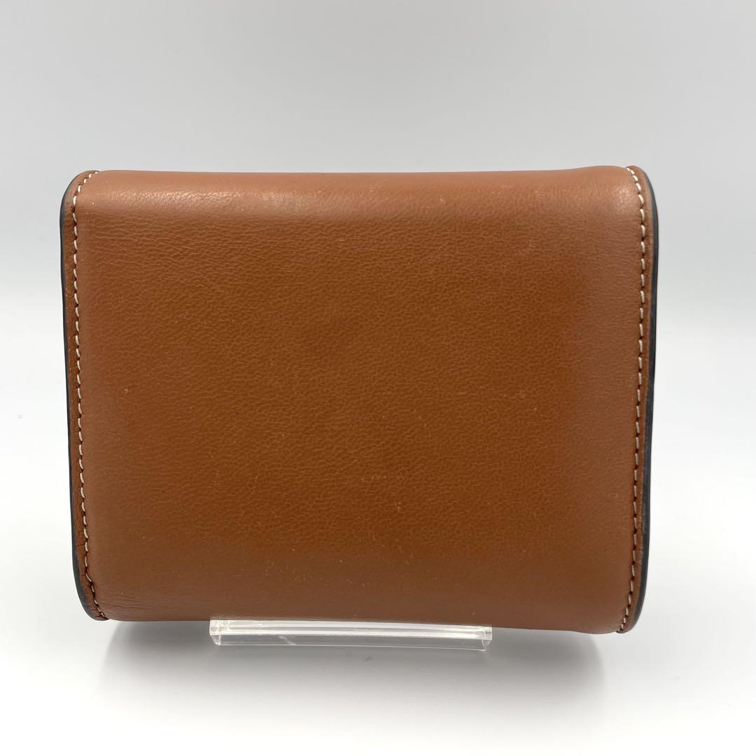 鑑定済・良品★セリーヌ トリオンフ　スモール　フラップウォレット　ブラウン