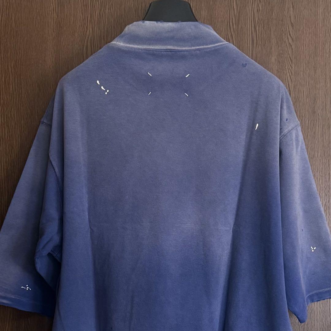 25SS新品 メゾン マルジェラ グラフィティロゴ Tシャツ ヴィンテージブルー