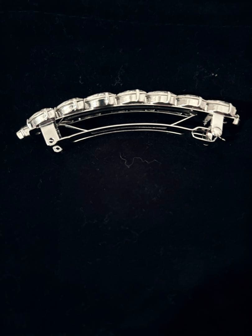 France Luxe ラージ アイビー バレッタ クリスタル シルバー DECORATOM_COM_BR