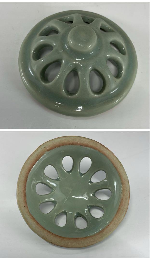 【茶道具】青磁七種蓋置（合わせ箱）
