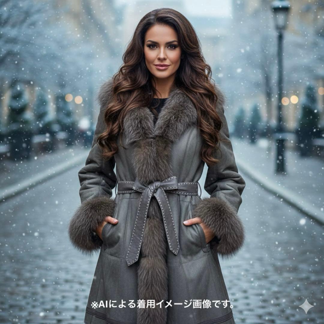 COCON JAPAN 羊革 リアルムートンコート L フード付 ラムレザー COCON JAPAN 羊革 リアルムートンコート L フード付 ラムレザー