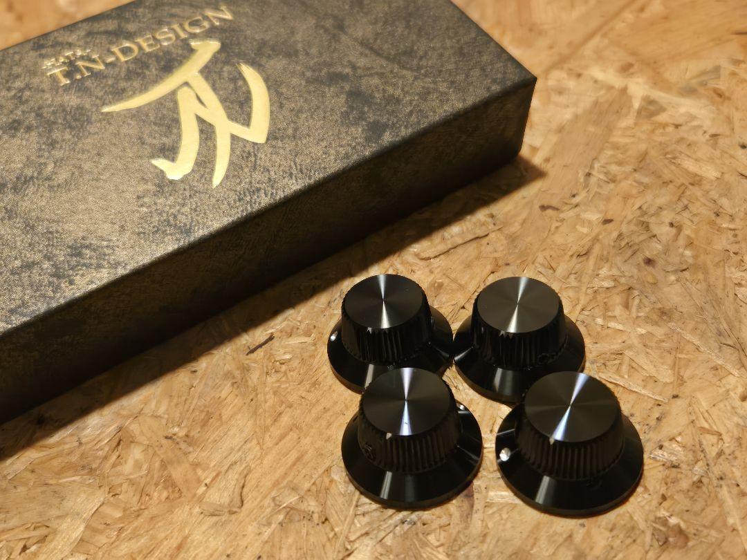 -HATA-（T.N-DESIGN）平型ハットノブ/BK Φ6.4 4個　未使用
