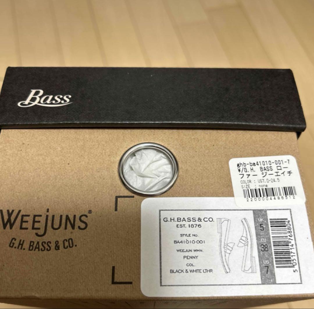 【新品未使用品】G.H.BASS ローファー 24.5cm（黒×白）