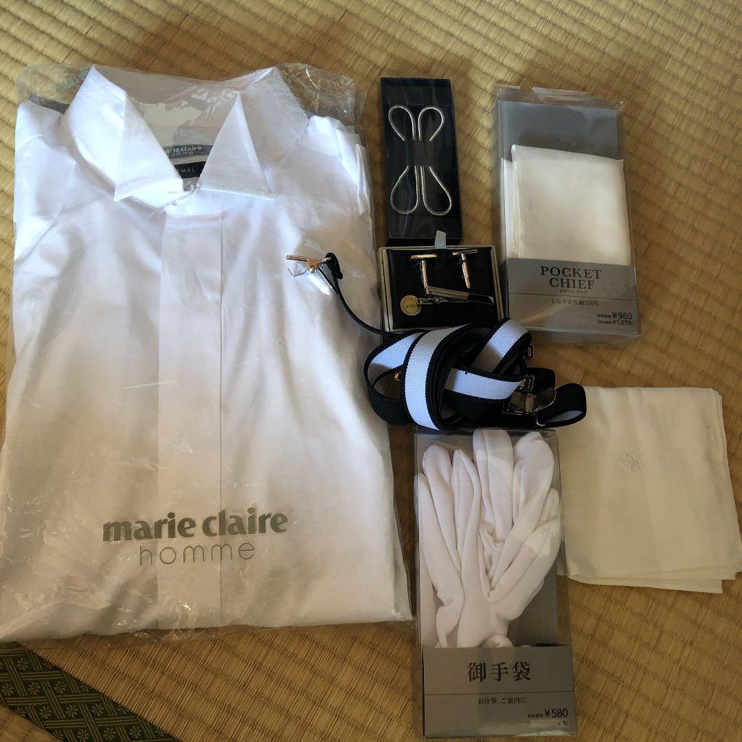 ウェディング 新郎セット 小物 シャツ 付き 7点セット 新郎小物シャツ7点セット ズボン下付き ウィングカラーシャツ 新郎