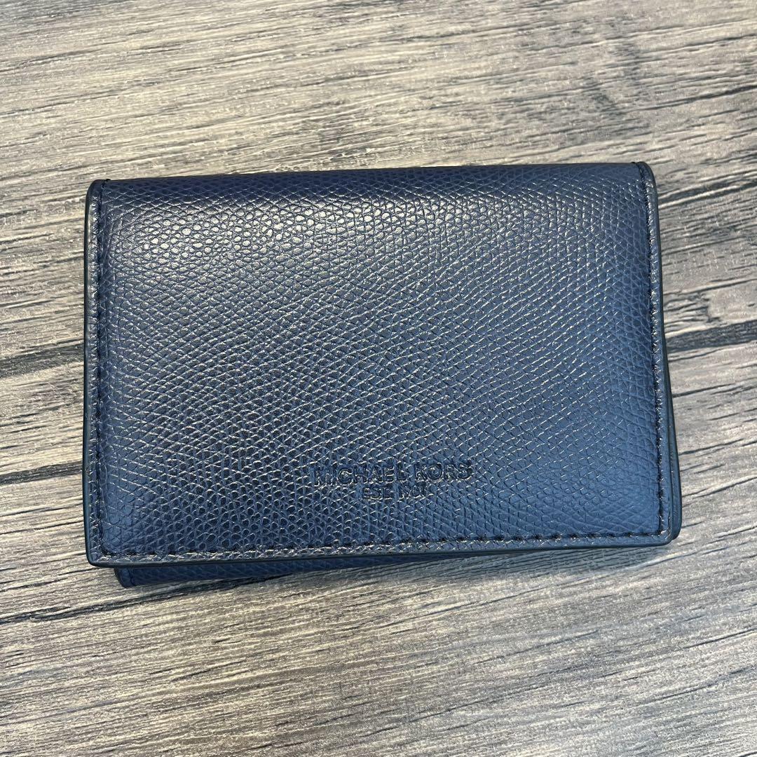 MICHAEL KORS ネイビー 名刺入れ 保存袋付き 美品】MICHAEL KORS ネイビー カードケース 名刺入れ - メルカリ