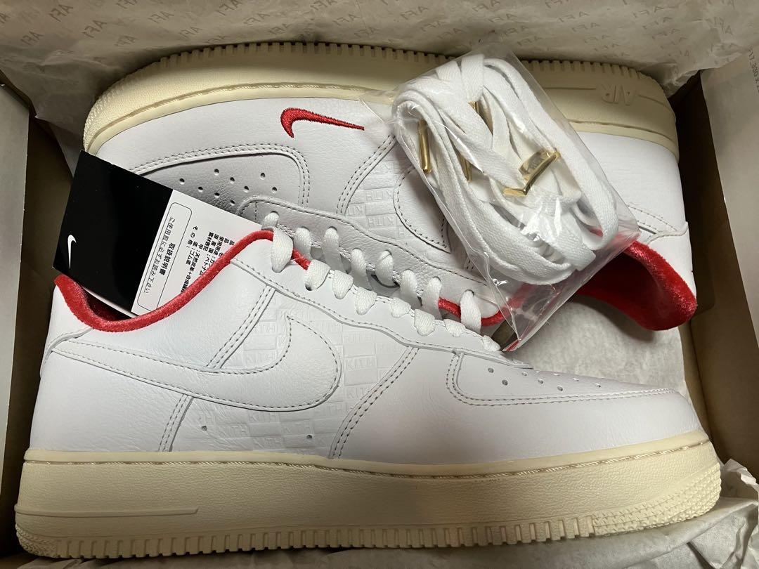靴 KITH x Nike Air Force 1 Low \"White/Red\"