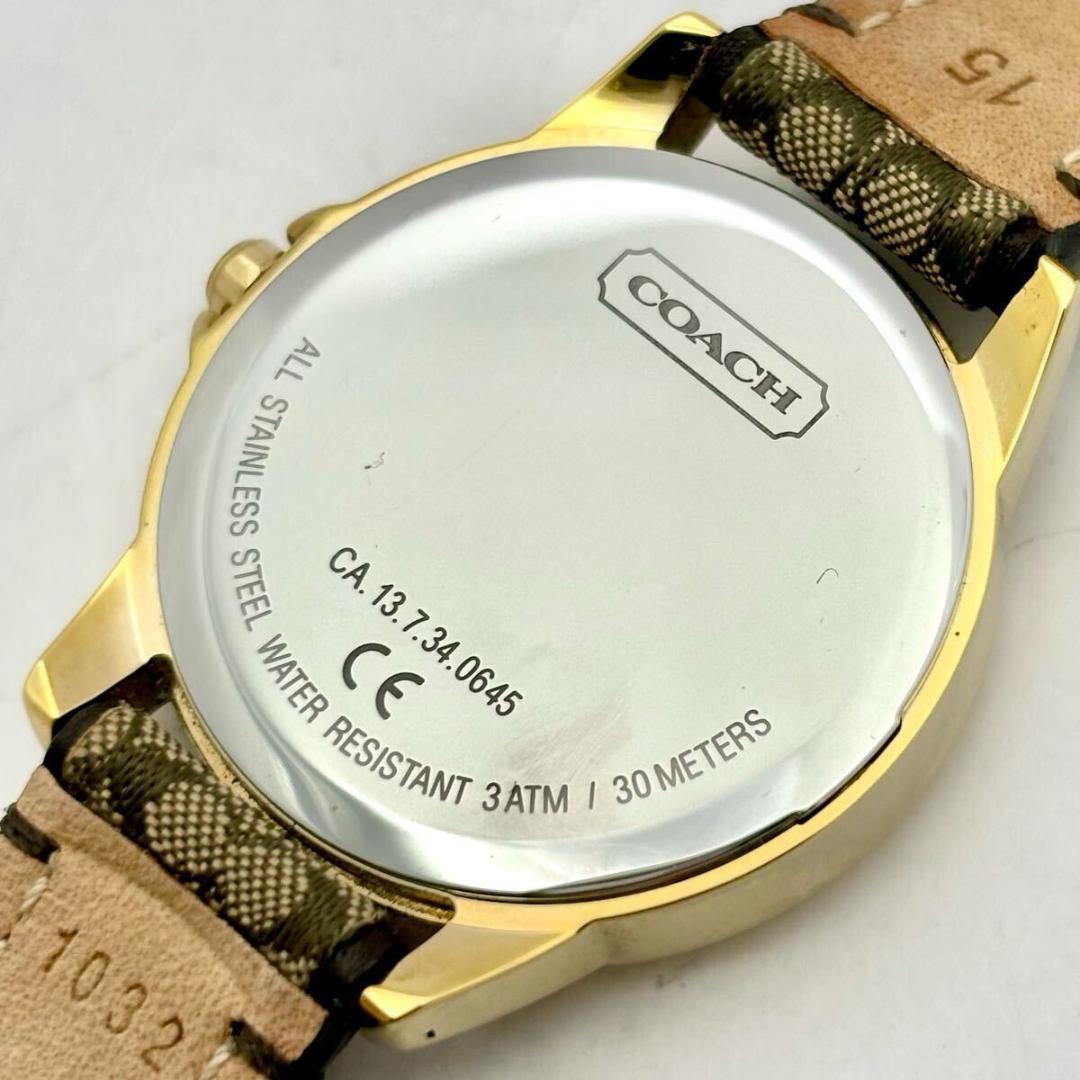 【外箱/外観美品/新品電池】コーチ シグネチャー レディース 腕時計 純正ベルト