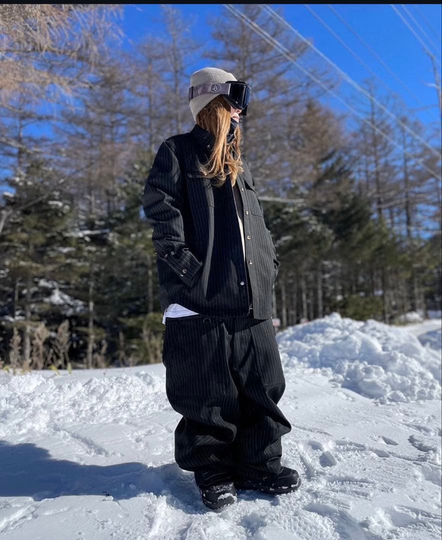 22-23 VESP スノーボードウェア 上下セット ブラック ストライプM VESP