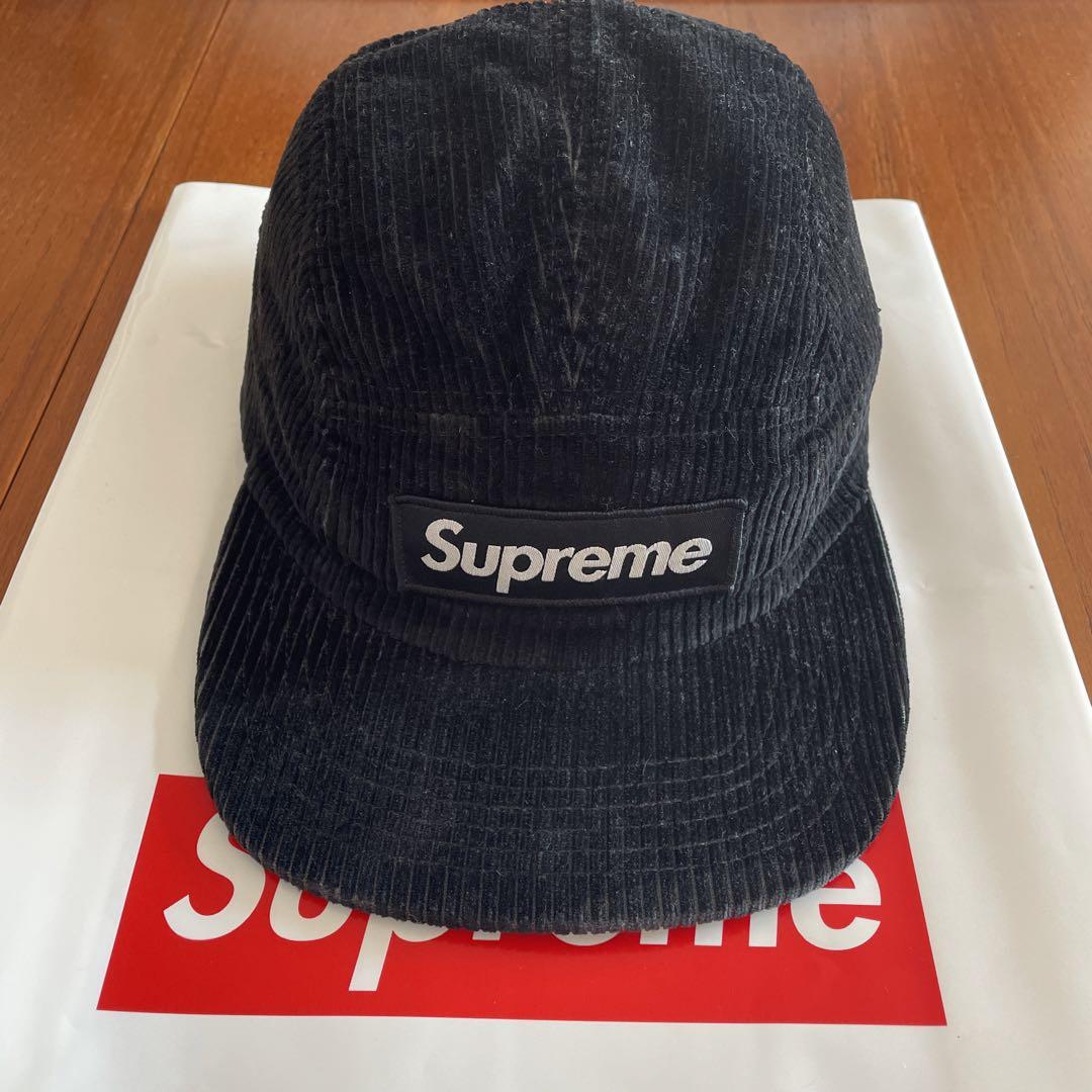 Supreme ブラック コーデュロイ ワークキャップ
