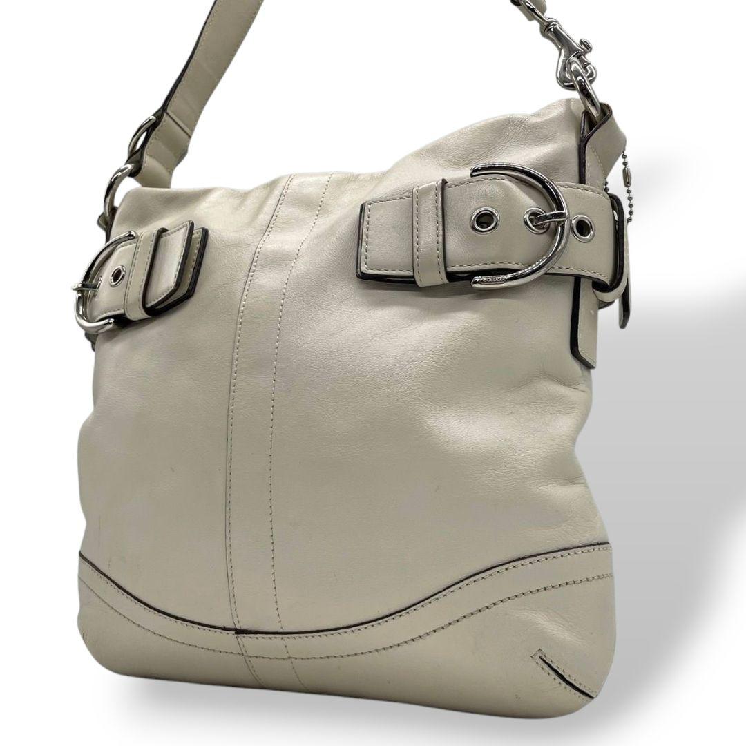 美品　コーチ　ショルダーバッグ　白　レザー　ソーホー　COACH　1452　t4