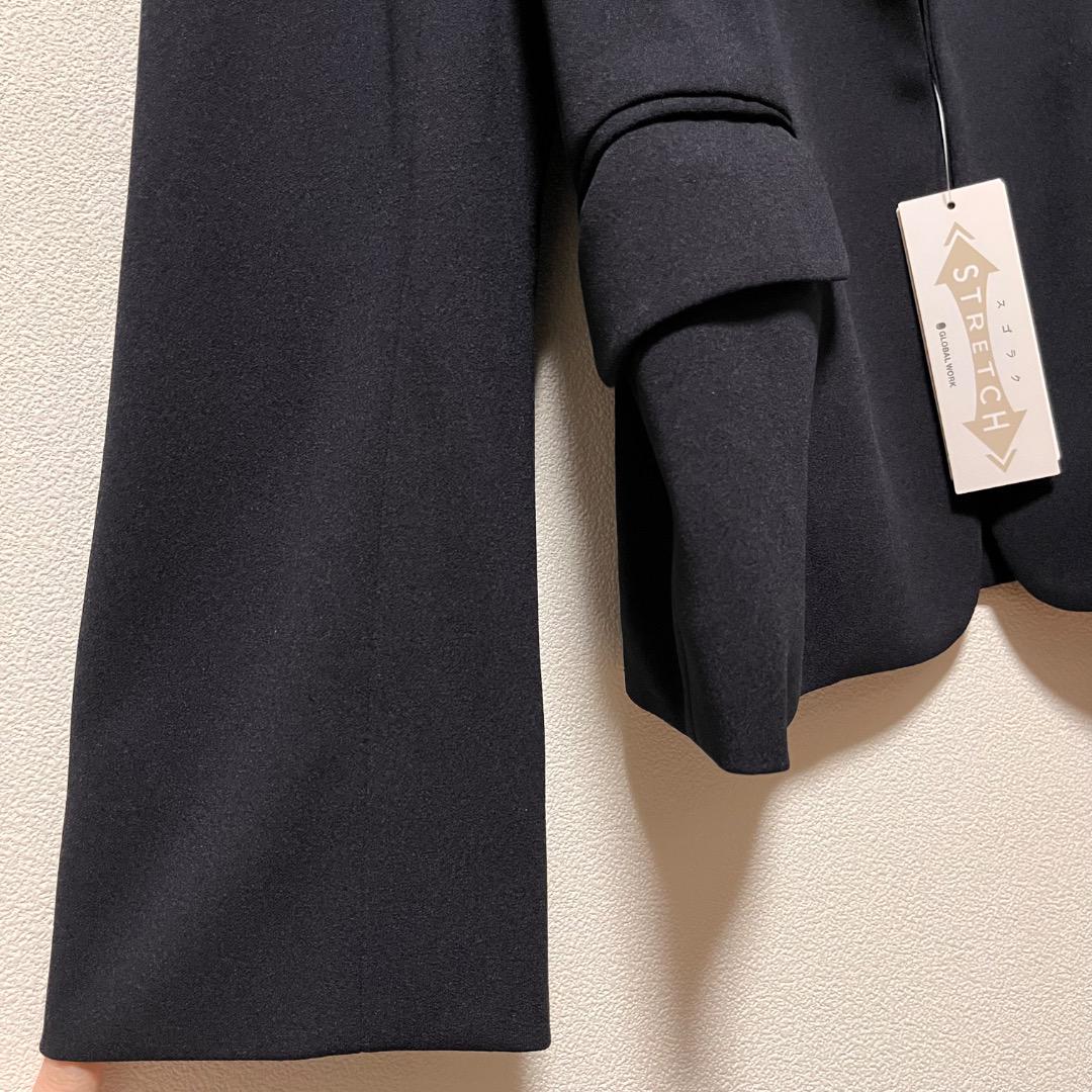 ★未着用・美品★GLOBAL WORK スゴラクストレッチノーカラージャケットM